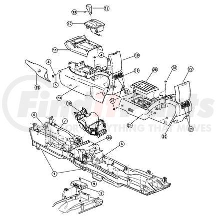 Chrysler 1AU91TL2AA CUPHOLDER. Front. Console Mounted. Diagram -35