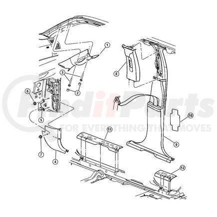 Chrysler 5HQ15BD1AG PANEL. Left. Cowl Side Trim. Diagram 4