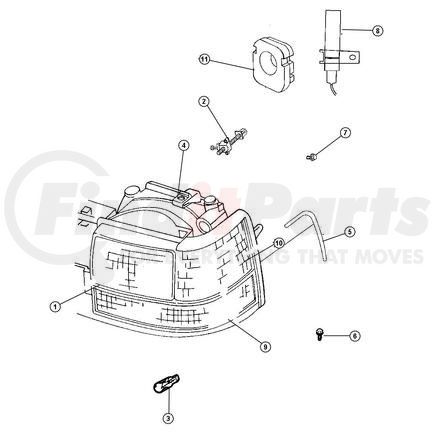 Chrysler 55055125 HEADLAMP. Left. Diagram 1