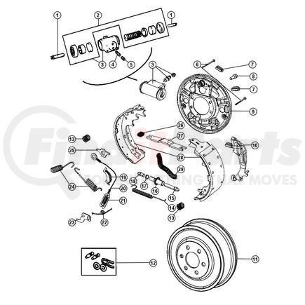 Chrysler 52009938AA DRUM. Brake. Diagram 11