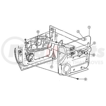 Chrysler 5KN781DBAH PANEL. Right. Front Door Trim. Diagram 1