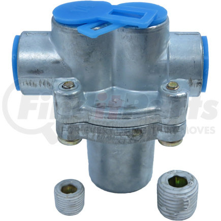 Torque Parts TRKN31000 Pressure Control Valve
Used to protect the air brake system from accessory failure
Inlet port: 1/4" pipe thread
Outlet port: 1/4" pipe thread
Accessory Ports: 1/4"NPT (1) & 1/8"NPT (1)
Operating PSI Open: 65 psi
Operating PSI Close: 55 psi