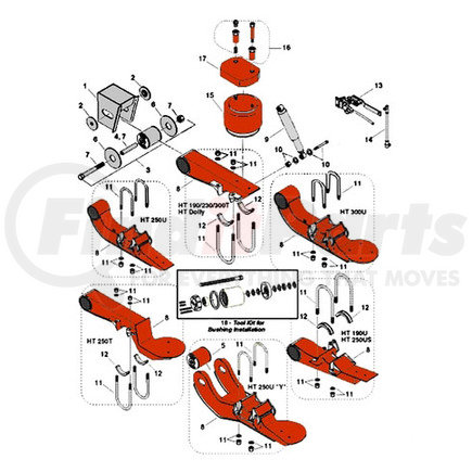 Hendrickson C-23086-1 SHOCK STRAP KIT (Updated to S-23086-1)