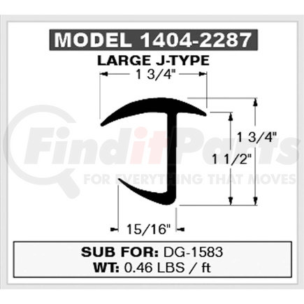 Buffers USA 1016126 DOOR GASKET CONTAINER LARGE "J" TYPE 100' P/ROLL