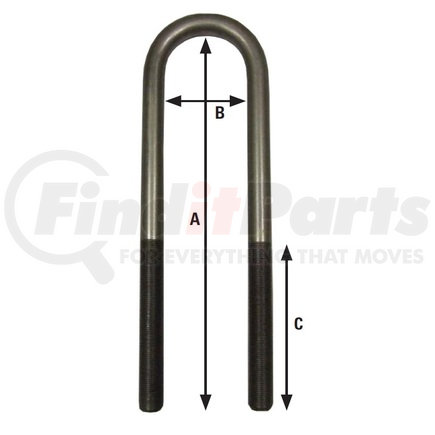 Euclid E-UB8151-14 U-Bolt Assembly - Round Bend, 3/4 -14 Thd. x 3 W x 14 L