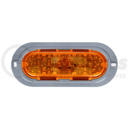 Truck-Lite 60272Y 60 Series, LED, Yellow Oval, 26 Diode, Auxiliary Turn Signal, Gray Flange Mount, Fit 'N Forget S.S., 12V