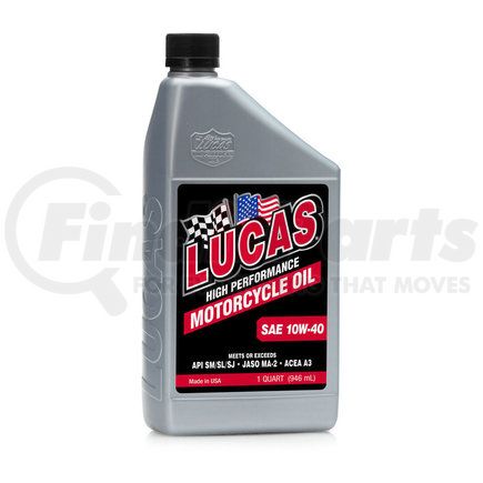 Lucas Oil 10767 SAE 10W-40 High Performance Motorcycle Oil