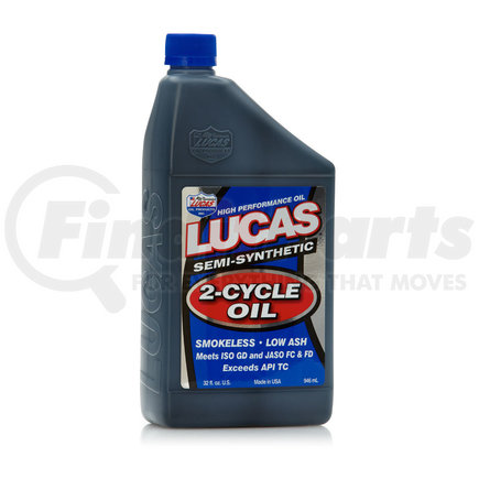 Lucas Oil 10110 2-Cycle Oil, Semi-Synthetic 2-Cycle High Temp Racing Oil, Quart Size Bottle