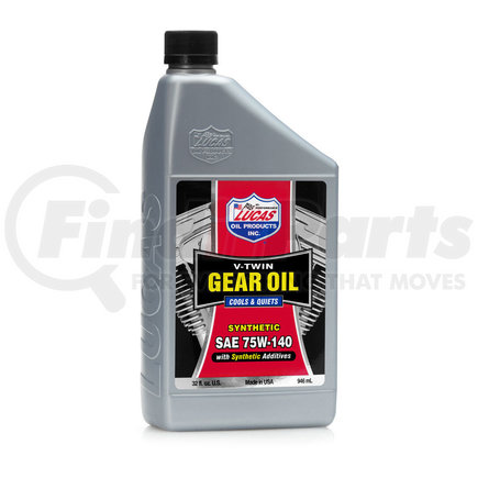 Lucas Oil 10791 Synthetic SAE 75W-140 V-Twin Gear Oil