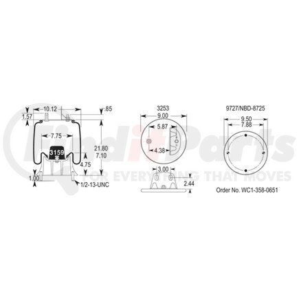 Firestone W013589491 1T15V8 AIR SPRING