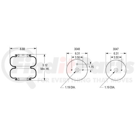 Firestone W013585900 Airide Air Spring Double Convoluted 20-2