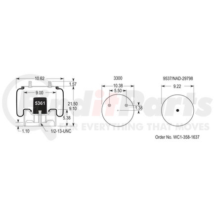 Firestone W013588708 AIR SPRING,BAG