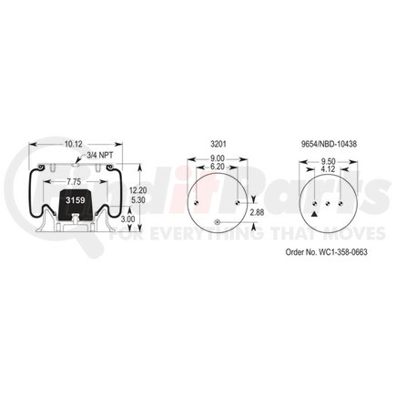 Firestone W013589036 AIR SPRING 1T15M0