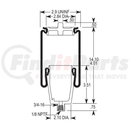 Firestone W023587074 Air Spring Sleeve Style