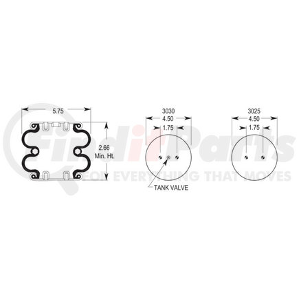 Firestone W013587025 Airide Air Spring Double Convoluted 25