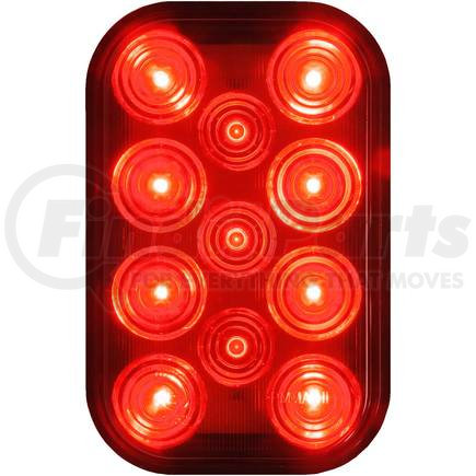 Peterson Lighting 850R 850R-1 Rectangular LED Rear Stop, Turn and Tail Light - Red, 6.5ft Leads