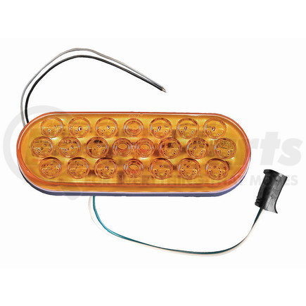 Peterson Lighting 4353A-2X 4353 Series Piranha&reg; LED Multi-Function Dual/Oval Strobe and Rear Turn Signal - Roadside High with Stripped Wires/Plug