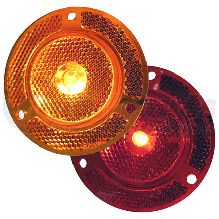 Peterson Lighting M190FA 190 2" LED Clearance/Side Marker with Reflex - 2” Round LED Clearance Marker with Reflex & Flange