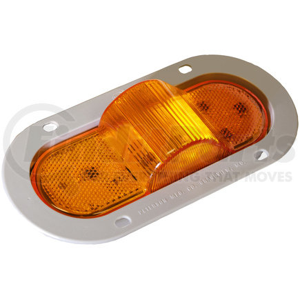 Peterson Lighting M356AF 356 LumenX® Oval LED Mid-Turn Marker Light with Reflex - Amber Flange Mount