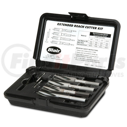 Blair Equipment 16006 Extended Reach Cutter Kit - 3/8, 7/16, 1/2, & 3/4" Extended Reach Cutters & Two Extra Pilots