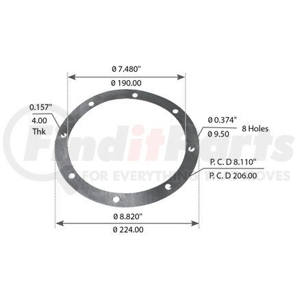 World American WA14-5080 GASKET  TRUNNION CAP