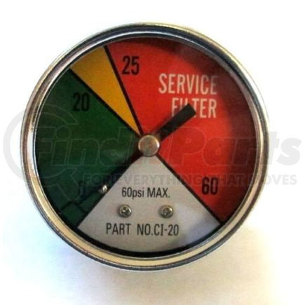 Zinga Hydraulics CI-20 Zinga Color Indicator Gauge 1/8" MPT Rear Mount