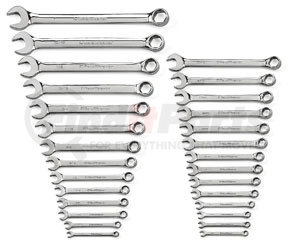 GEARWRENCH 81923 28 pc. Full Polish Combination Non-Ratcheting Wrench Set, SAE/Metric