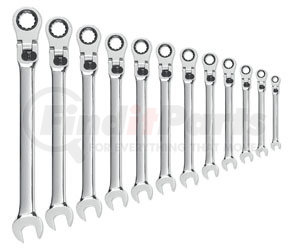 GEARWRENCH 85698 12 pc. Metric XL Locking Flex Head Combination Ratcheting Wrench Set