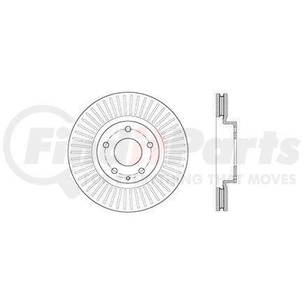 Centric 128.45084R Sport Cross Drilled Brake Rotor, Right