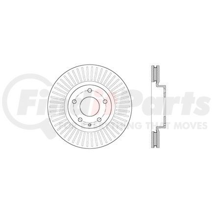 Centric 128.45084L Sport Cross Drilled Brake Rotor, Left