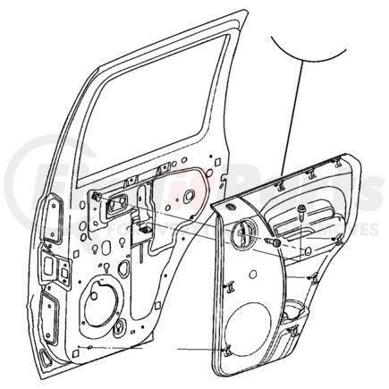 Chrysler 5GF211L2AR PANEL. Left. Rear Door Trim. Diagram 1