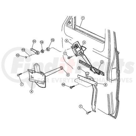 Chrysler 55275376AB REGULATOR. Right. Front Door Window. Diagram 4