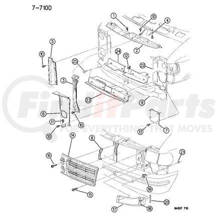 Chrysler 55346641 SUPPORT. Radiator. Diagram 6