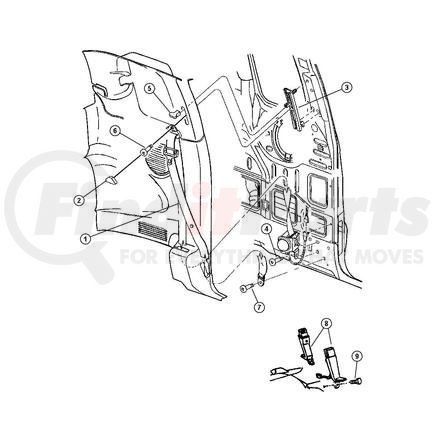 Chrysler 5GH58LAZAE SEAT BELT. Right. Front Outer. Diagram 1