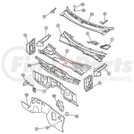 Chrysler 55274643AC PANEL. Cowl And Plenum. Diagram 4