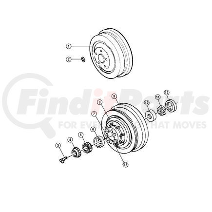 Chrysler 52008591 DRUM. Brake. Diagram 9