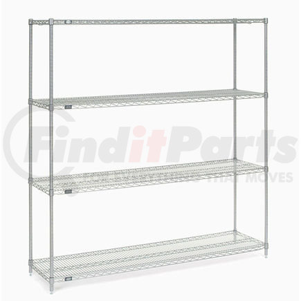 Global Industrial 18728Z Nexel&#174; Poly-Z-Brite&#174; Wire Shelving Starter 72"W x 18"D x 86"H