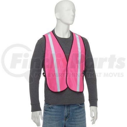 Global Industrial PS1PKNB Global Industrial&#8482; Hi-Vis Safety Vest, 1¿ Reflective Strip, Polyester, Pink, One Size