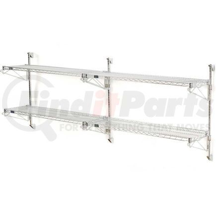 Global Industrial 798146 Nexel&#174; Chrome Wall Mount Wire Shelving 60"W x 24"D x 34"H 2 - Shelf Add-On