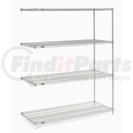 Global Industrial A18727Z5 Nexel&#174; Poly-Z-Brite&#174; Wire Shelving Add-On Unit - 5 Tier - 72"W x 18"D x 74"H