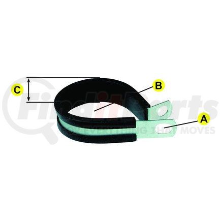 Phillips Industries 5-46144 Rubber Cushion Clamp - 3/8'' Mounting Hole, 5/8'' Tube Size, 5/8'' Width, 25 pcs