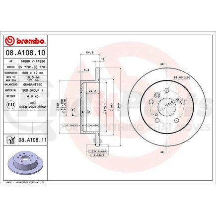Brembo 08.A108.11