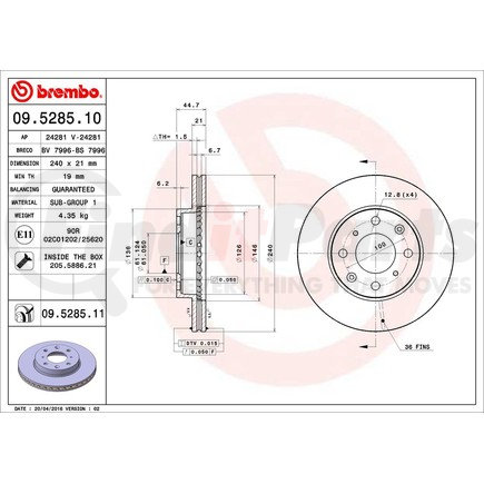 Brembo 09.5285.11
