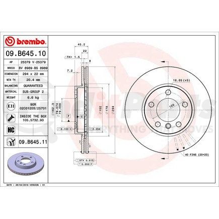 Brembo 09.B645.11