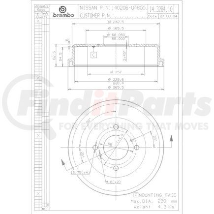 Brembo 21026 Brake Drum