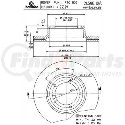 Brembo 25329 BRAKE DISC FRT