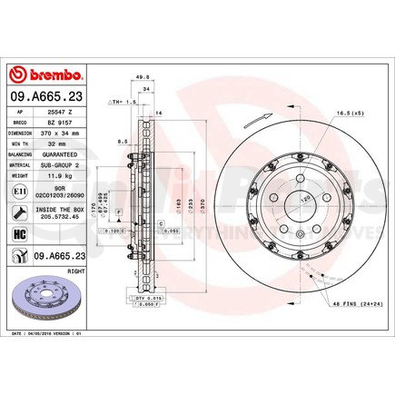 Brembo 09.A665.23 