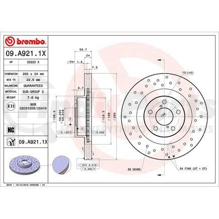 Brembo 09.A921.1X 