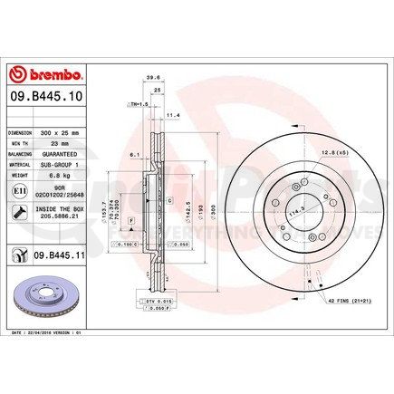 Brembo 09.B445.11