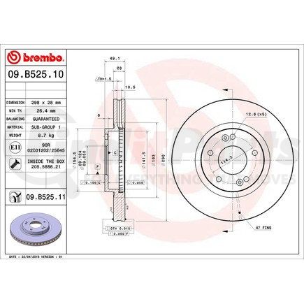 Brembo 09.B525.11